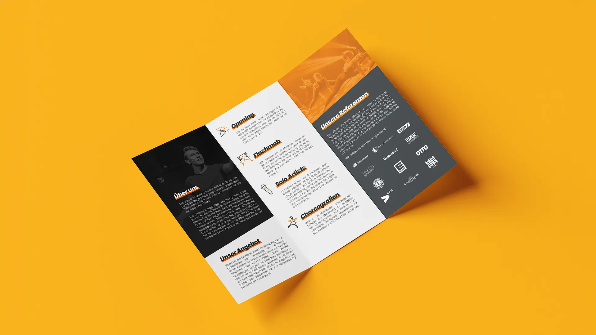 Flyer im Corporate Design für Stage School Events – buero_v1 Düsseldorf