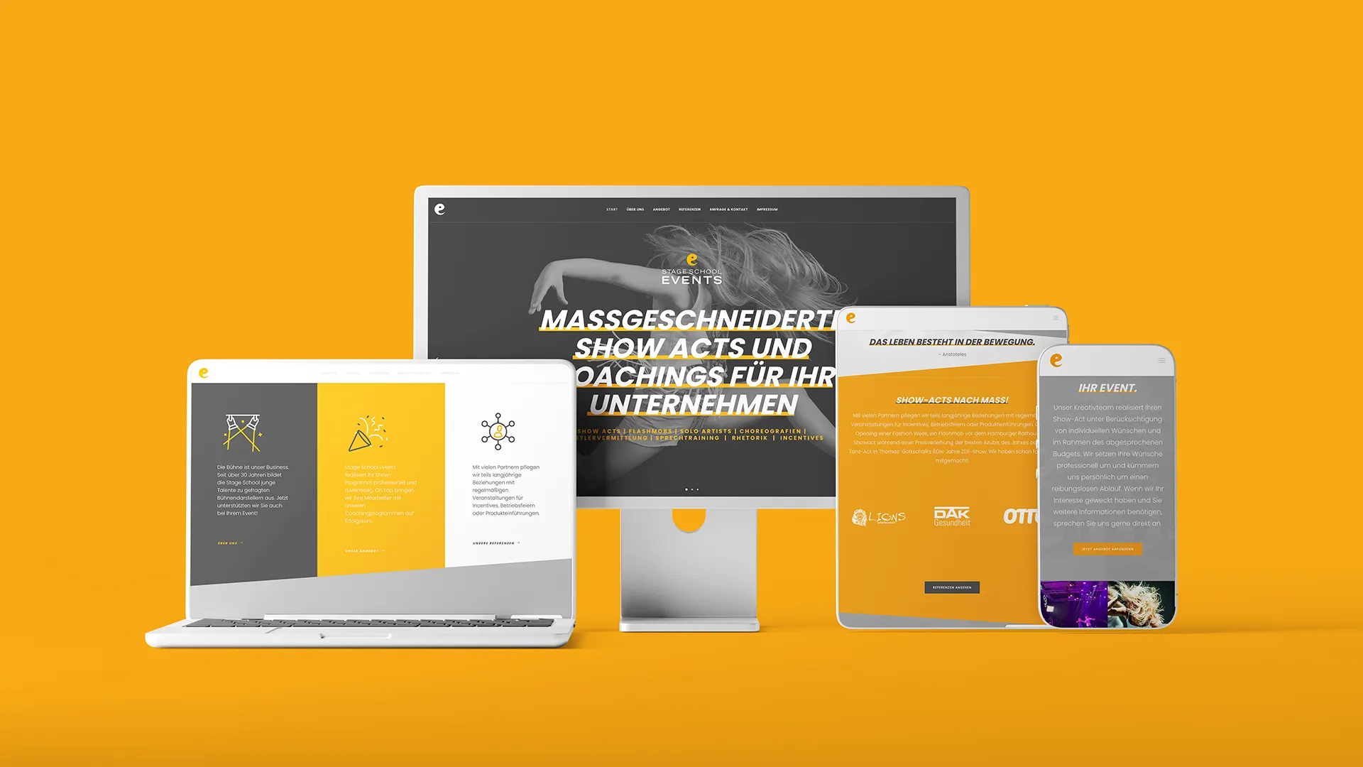 Responsive Website im Corporate Design für Stage School Events – buero_v1 Düsseldorf