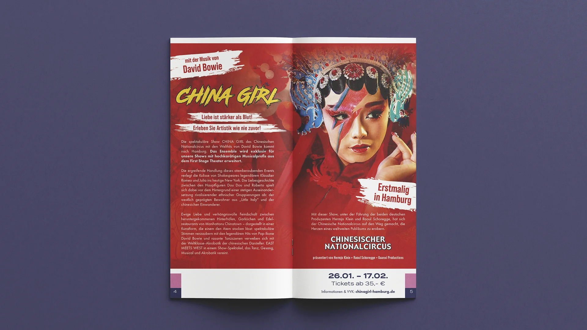 Musical-Produktionen im Spielplan für das First Stage Theater Hamburg, gestaltet von buero_v1